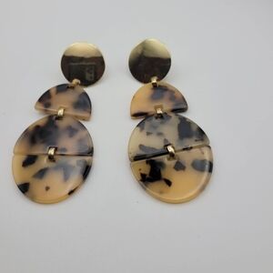 Gold-Tone And Tortoiseshell Drop Earrings